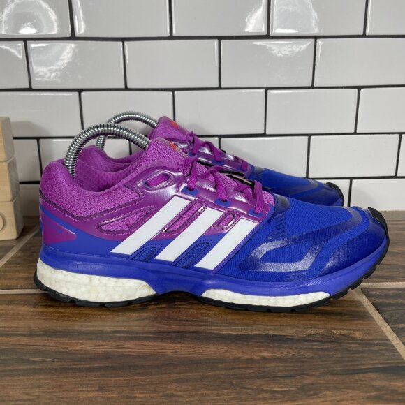 adidas Response Boost Techfit Womens Size 8 Running Shoes Blue Purple Sneaker - Picture 3 of 13